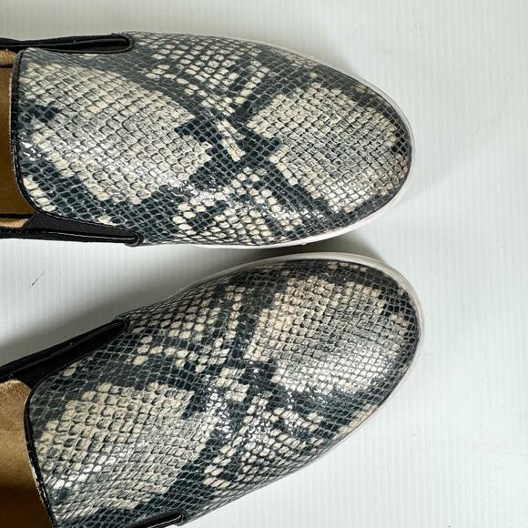 VIONIC Dinora Leather Slip On Sneakers Women's 9.5 Snake Skin Black Suede Casual - Picture 4 of 14